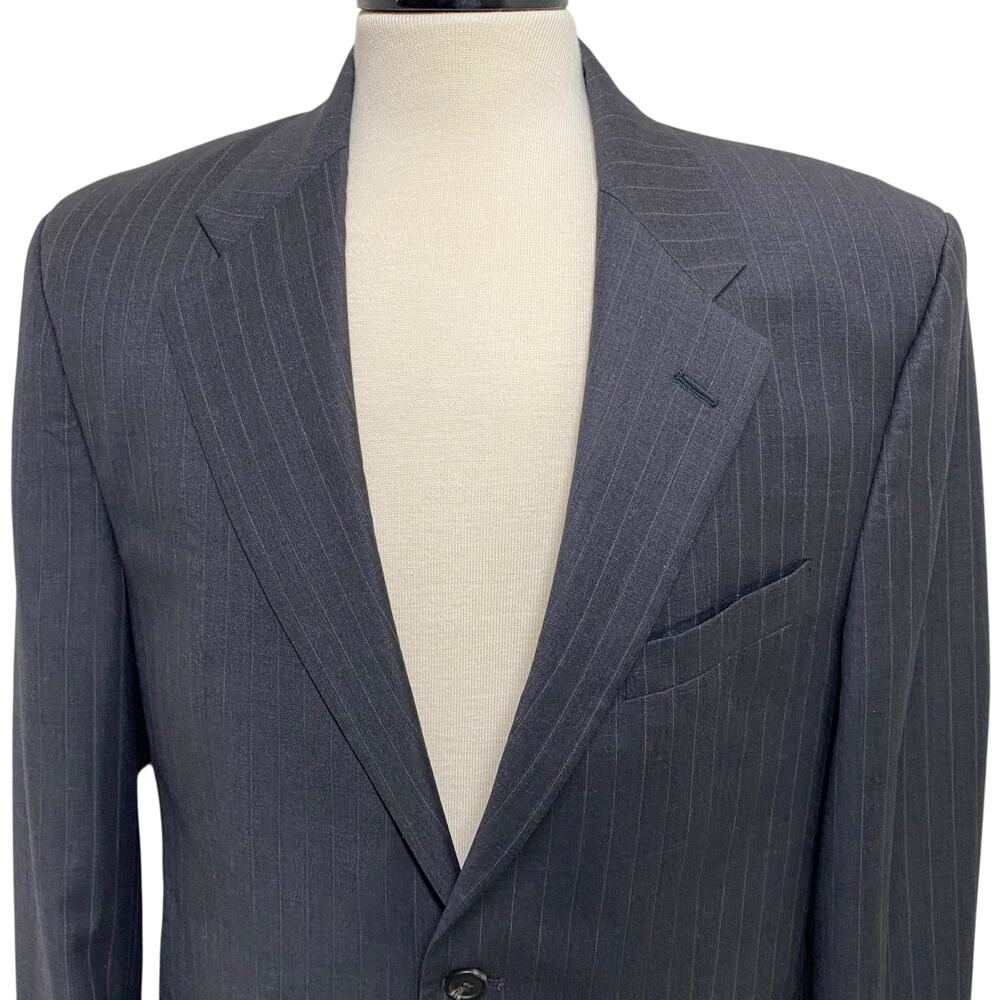Lauren Ralph Lauren Pinstripe Blazer Suit Jacket Mens 40R Two Button Wool LRL - Picture 1 of 12